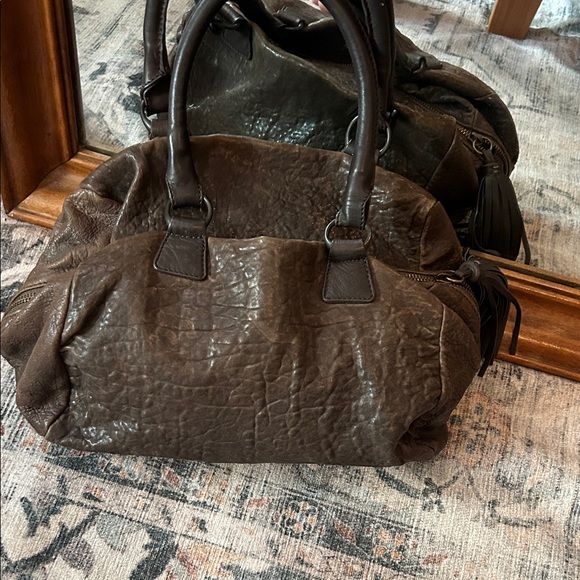 All Saints Dark Brown Leather Shoulder Bag - Picture 4 of 13